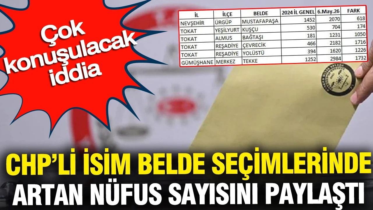 CHP'li isimden çok konuşulacak iddia: Belde seçimlerinde artan nüfus sayısı...
