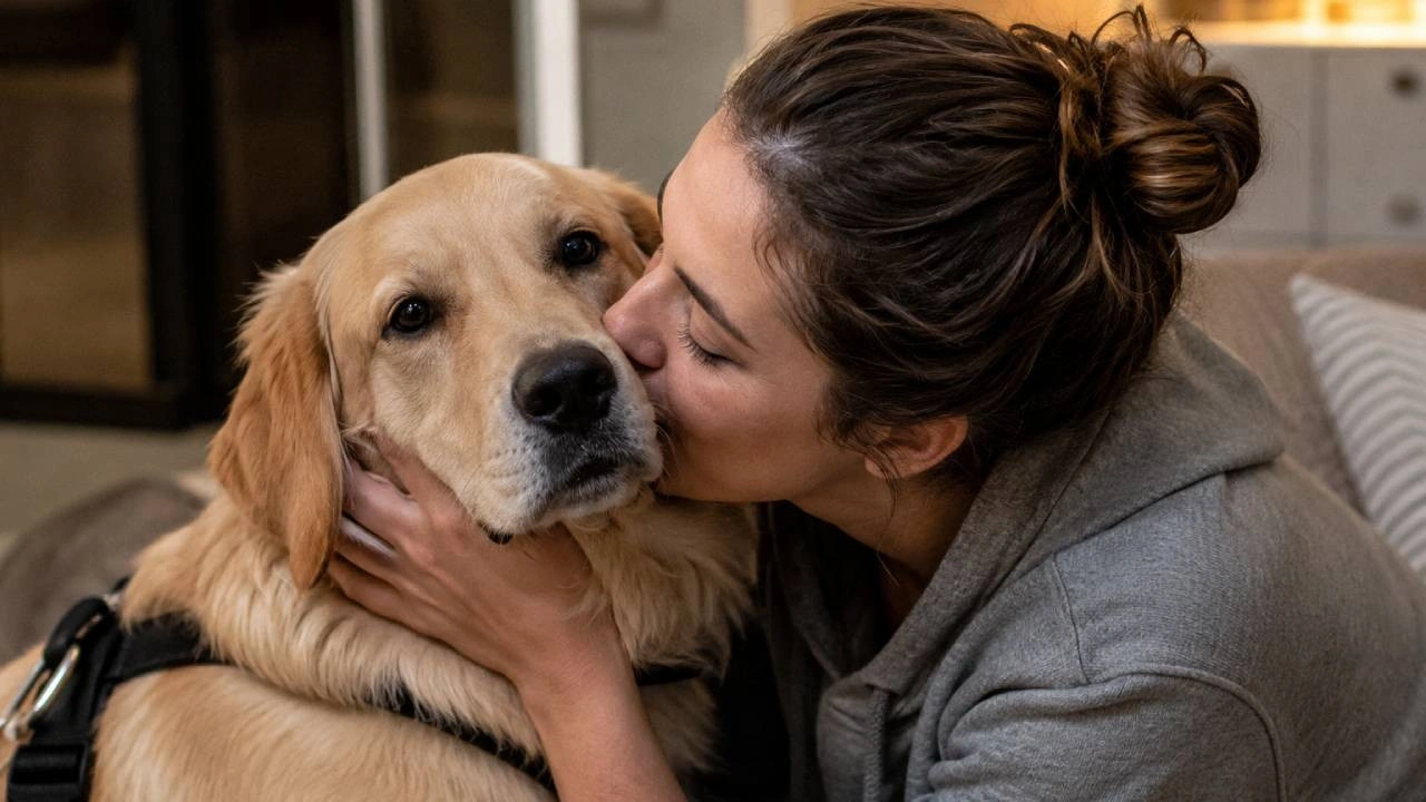Köpeğini öpmek isterken düştü... Yaşadığı kaza mucizeyi beraberinde getirdi