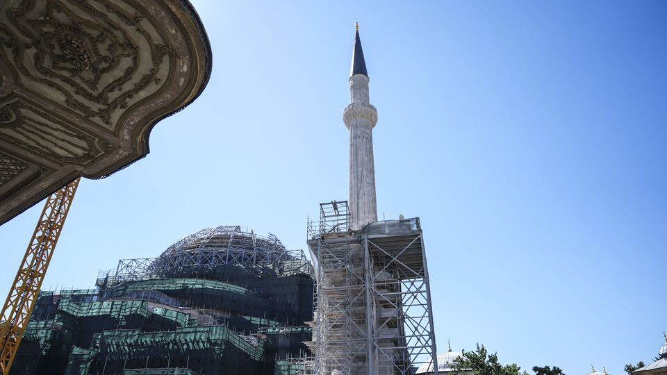 Edirne'den çıkan küfeki taşı ilk kez Ayasofya restorasyonunda kullanılıyor