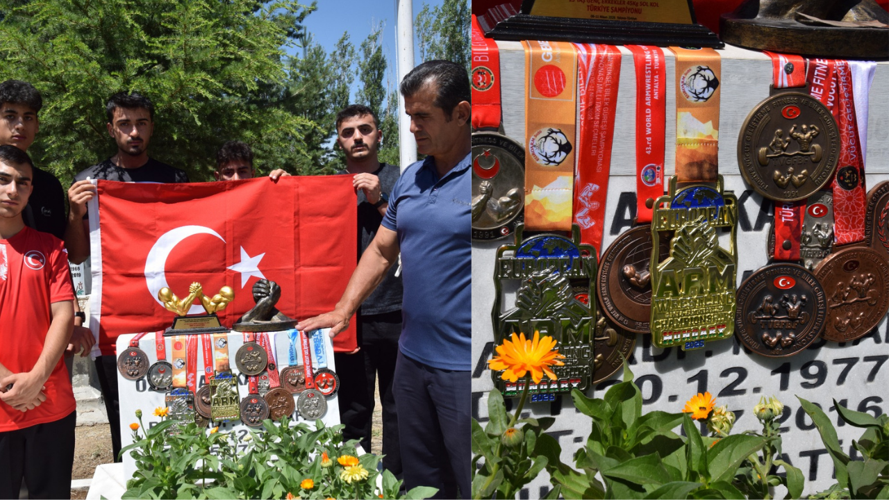 Şampiyon sporcular madalyalarını 15 Temmuz şehidine armağan etti
