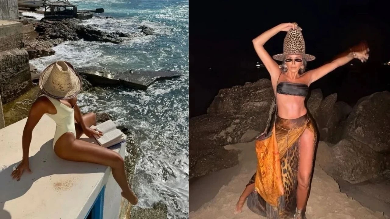 Eda Taşpınar'dan Mikanos çıkarması! Mayolu pozları büyük ilgi gördü