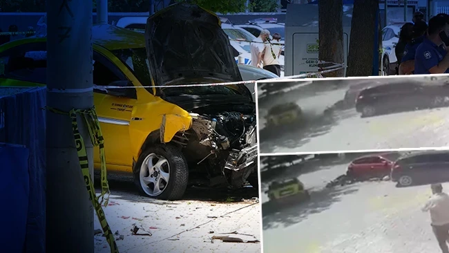 Konya'da feci kaza! Kontrolden çıkan taksi anne ile kızını hayattan kopardı: Kaza anı kamerada