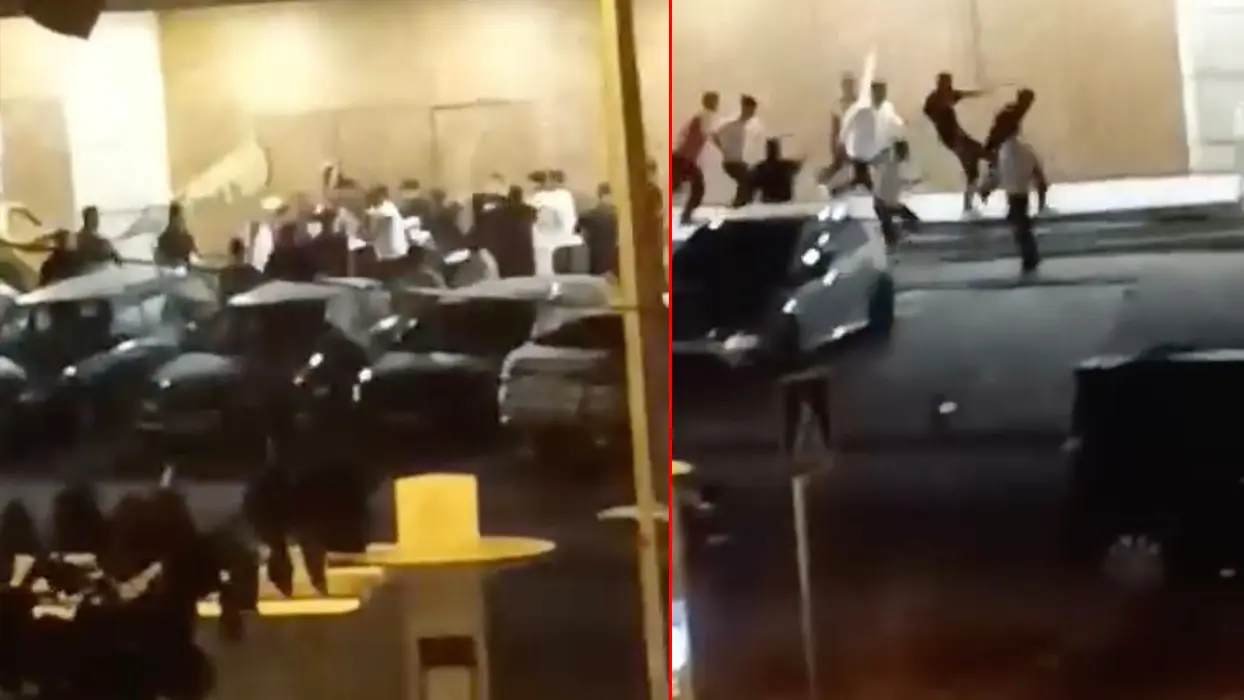 İki grup arasındaki tartışma meydan savaşına döndü