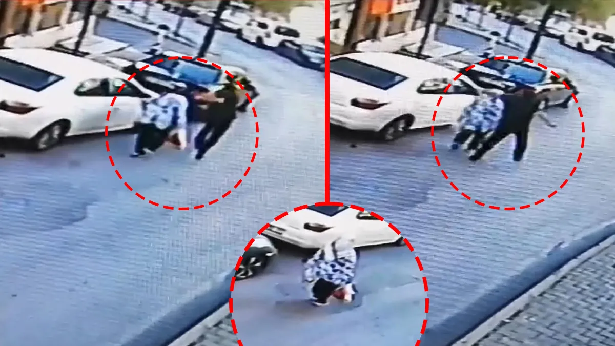 Şişli’de dehşete düşüren anlar! Sokakta yürürken saldırgan arkasından yaklaşıp yumruk attı: Talihsiz kadın arabaya çarpıp…