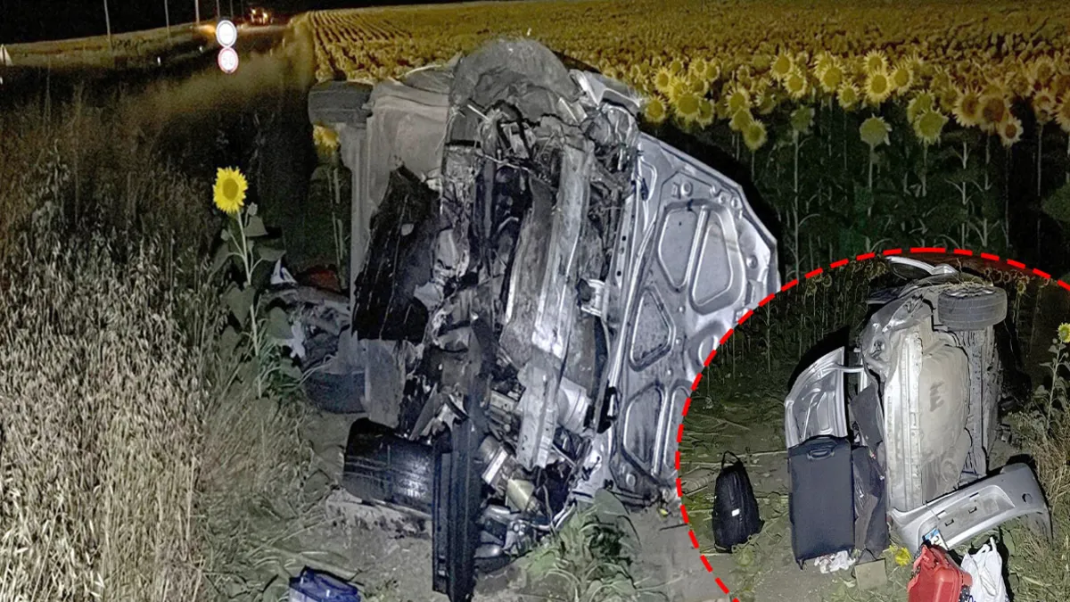 Tekirdağ'da feci kaza! Kontrolden çıkan otomobil ayçiçeği tarlasına devrildi: 3'ü çocuk 5 kişi yaralandı