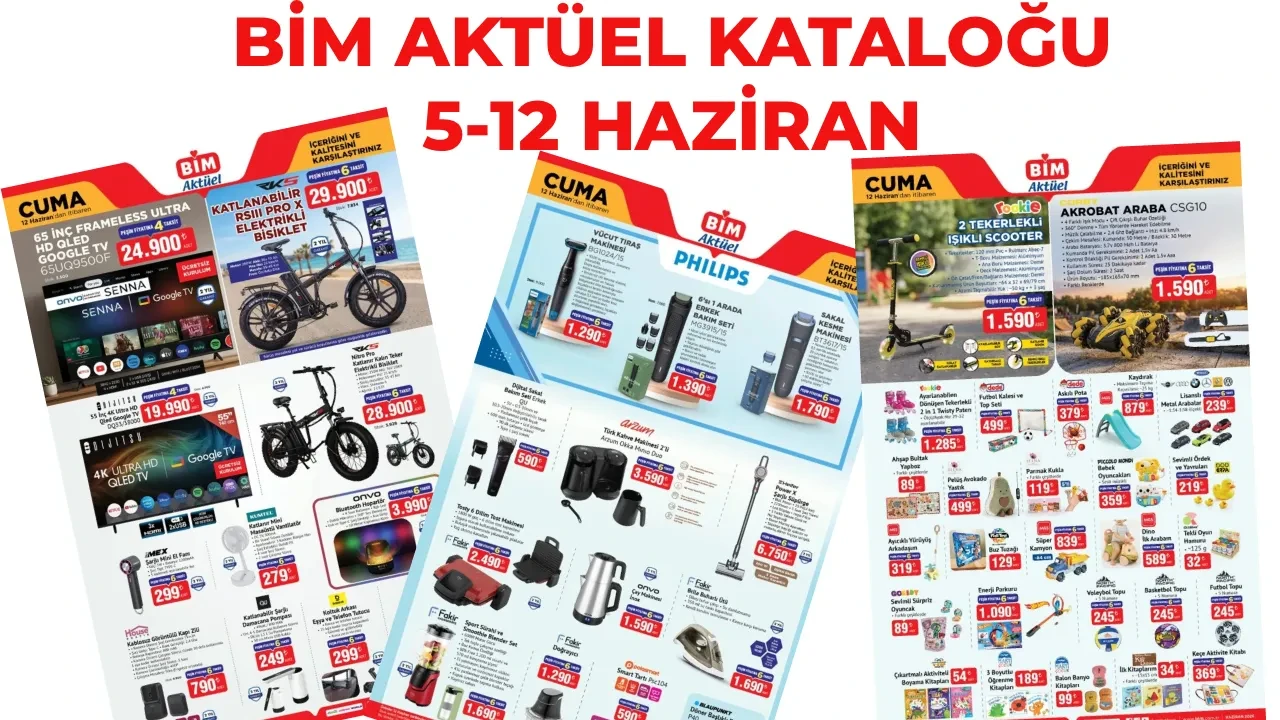 BİM Aktüel Kataloğu 5-12 Haziran 2026! Şarjlı süpürge, buharlı ütü, doğrayıcı, çay makinesi, mini el fanı ve tartı satışa çıkıyor