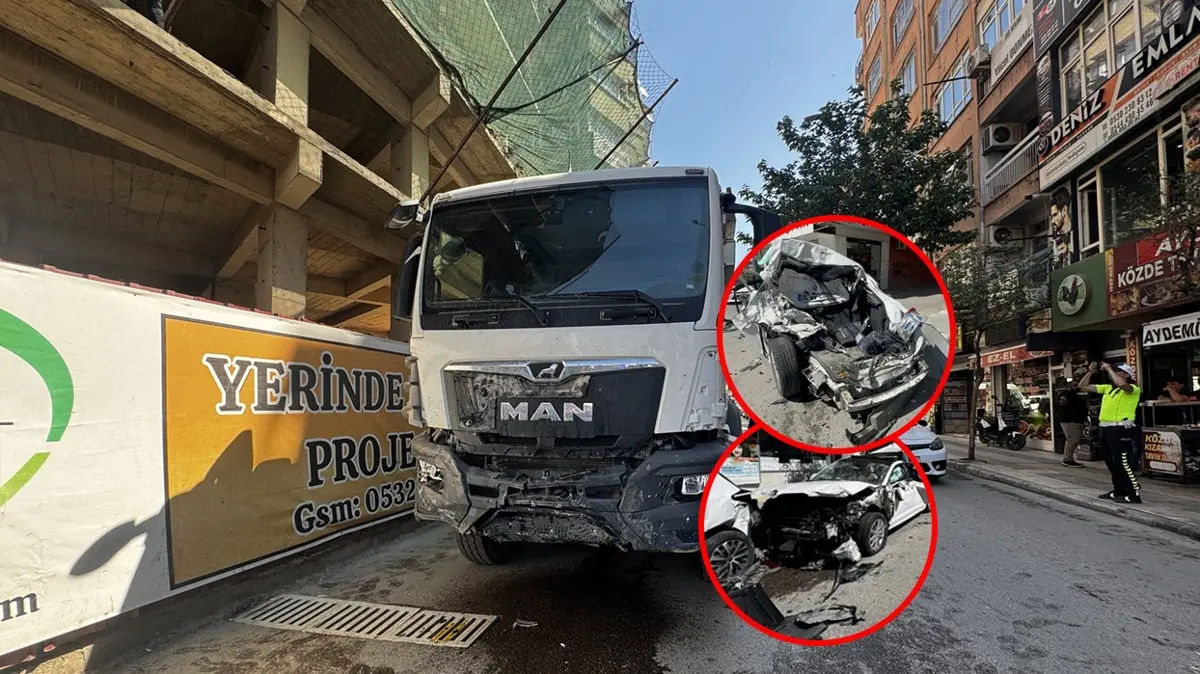Ortalık savaş alanına döndü! Freni patlayan kamyon 10 aracı biçti