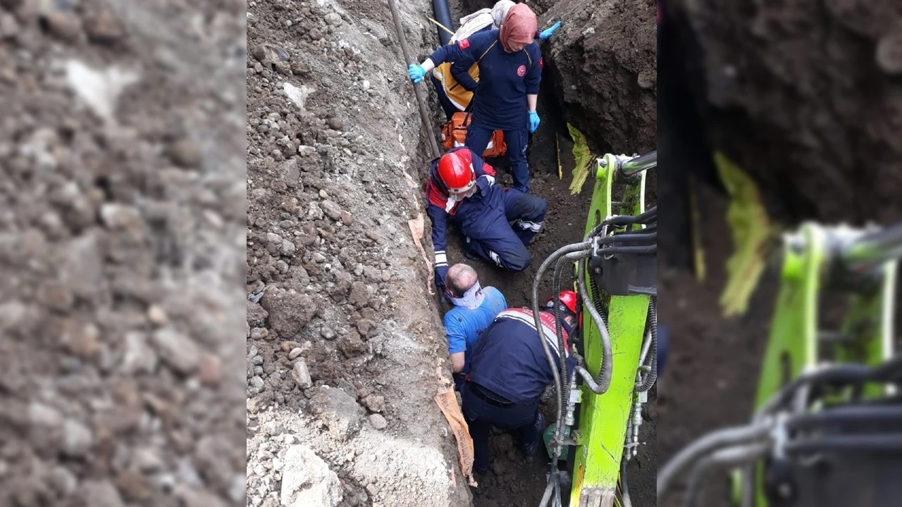 Trabzon'da göçük altında kalan işçi kurtarıldı