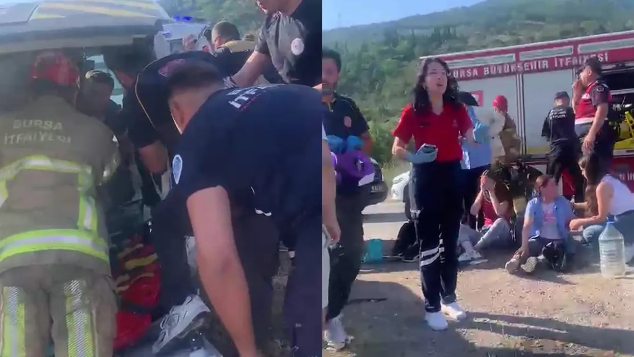 Gemlik'te feci kaza: İşçi servisi ile otomobil çarpıştı