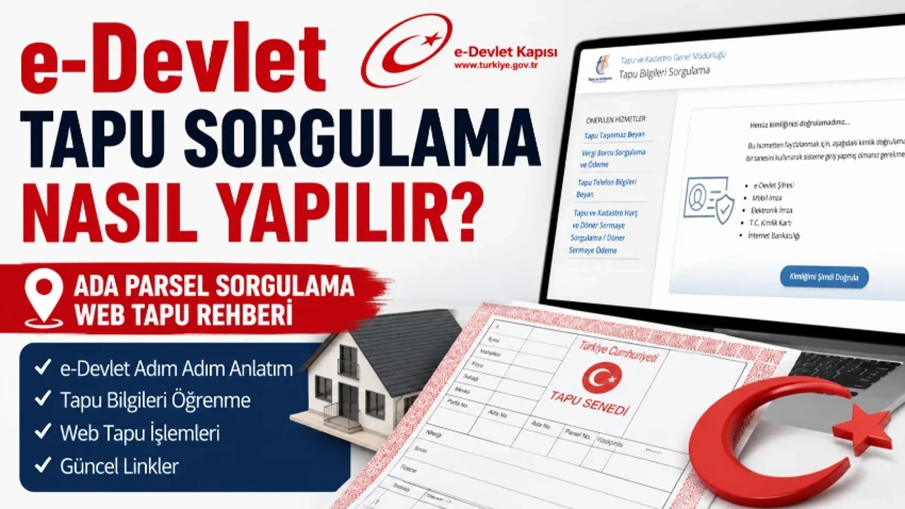 E-DEVLET TAPU SORGULAMA 2026: e-Devlet Tapu Sorgulama Nasıl Yapılır? Ada Parsel ve Web Tapu Rehberi