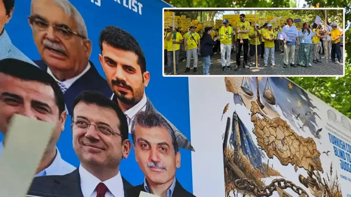 FETÖ'cü hainlerden Avrupa'nın göbeğinde eylem! İmamoğlu ve Kavala için yürüdüler