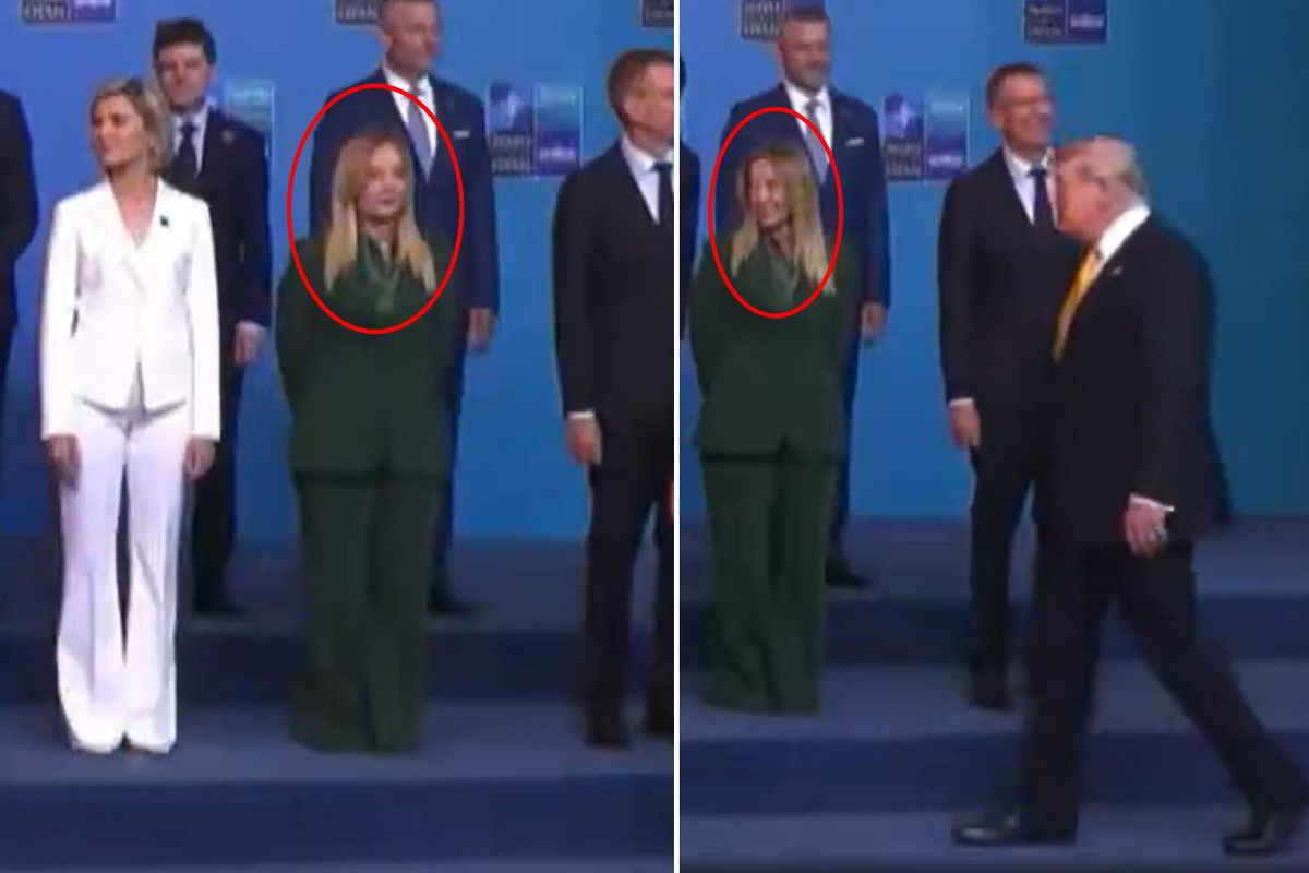 Aile fotoğrafında dikkat çeken an! Meloni, Trump'ı görünce başını çevirdi