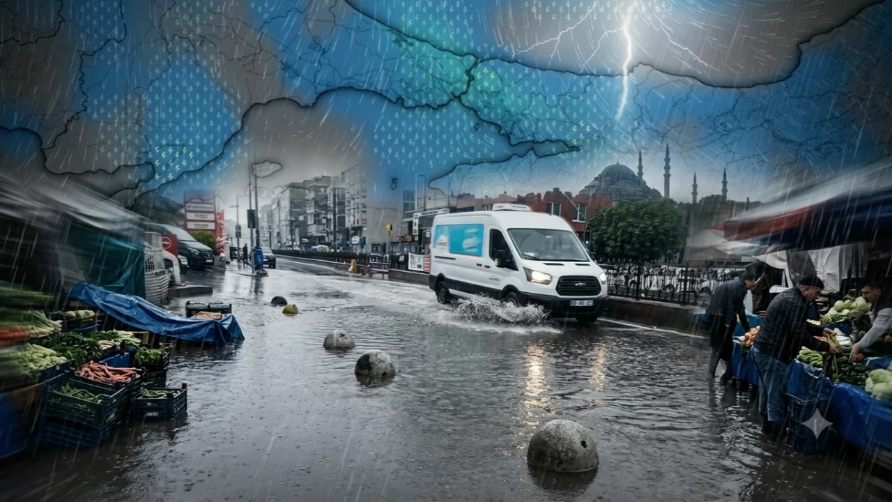 İstanbul'da sağanak sert başladı! Yollar göle döndü, pazar esnafı zor anlar yaşadı: Meteoroloji uyarmıştı