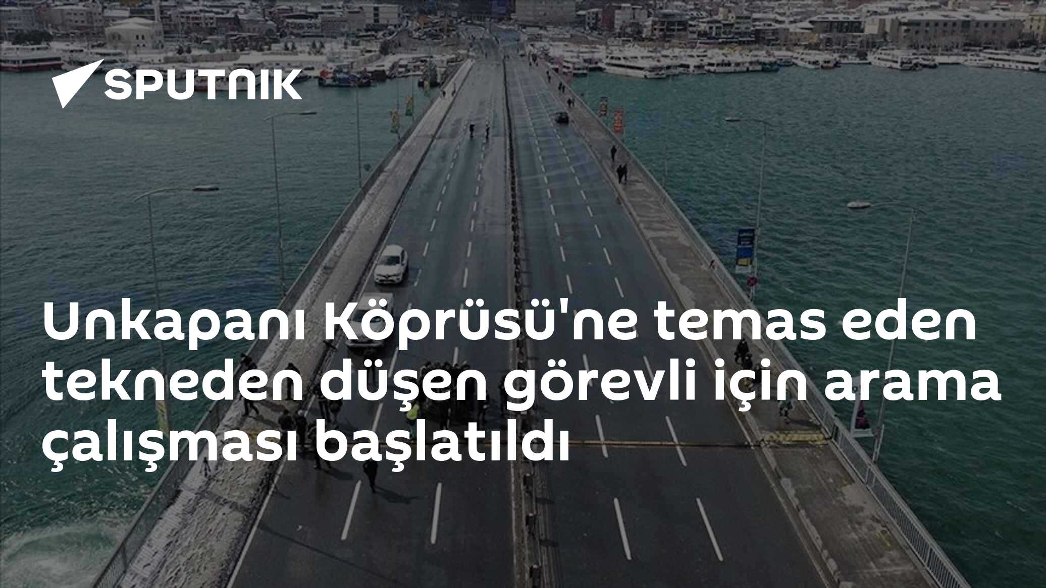 Unkapanı Köprüsü'ne temas eden tekneden düşen görevli için arama çalışması başlatıldı