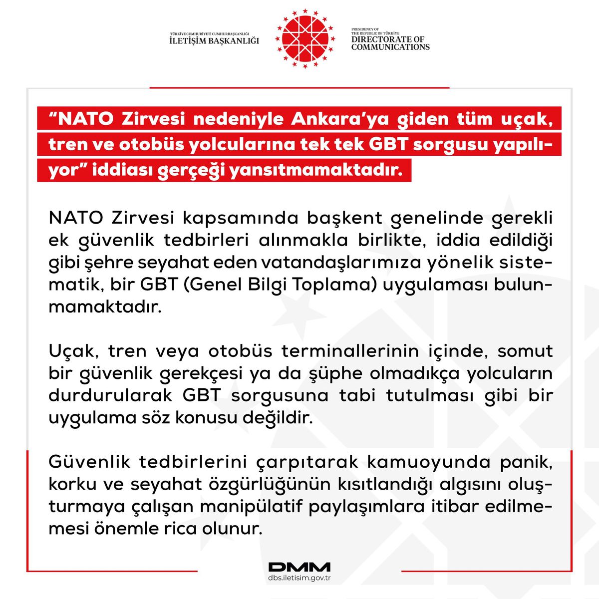 DMM'den 'GBT sorgusu' açıklaması