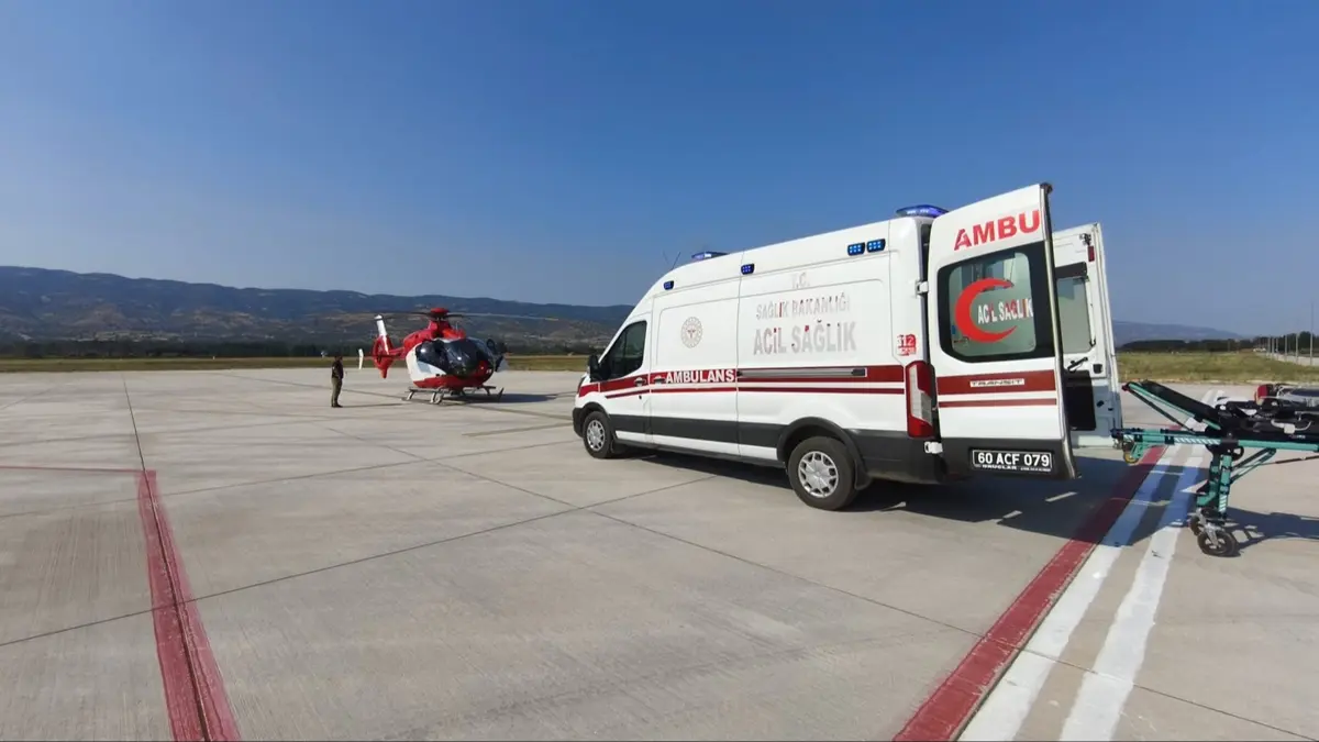14 yaşındaki çocuk için zamanla yarış! Ambulans helikopter Tokat'tan Ankara'ya havalandı