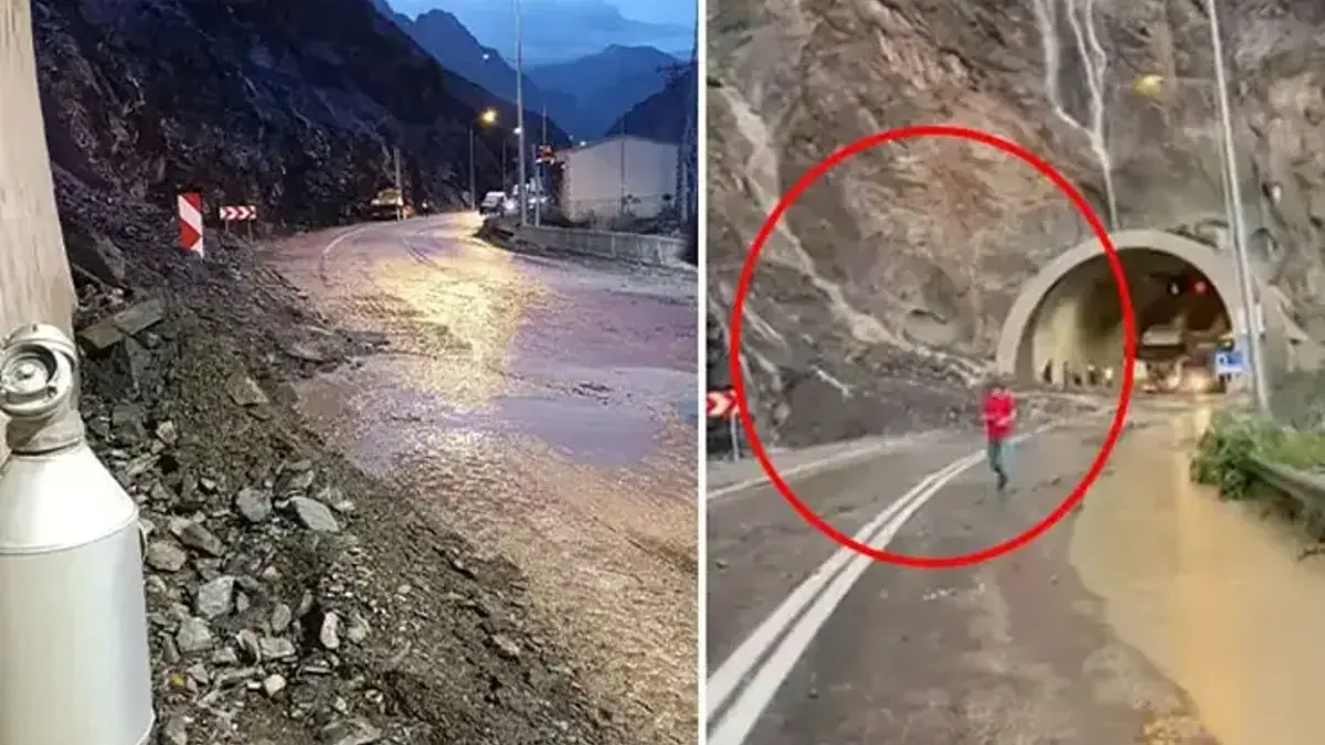 Artvin- Erzurum karayolunda heyelan faciası!