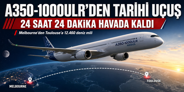 A350-1000ULR’DEN TARİHİ UÇUŞ: 24 SAAT 24 DAKİKA HAVADA KALDI