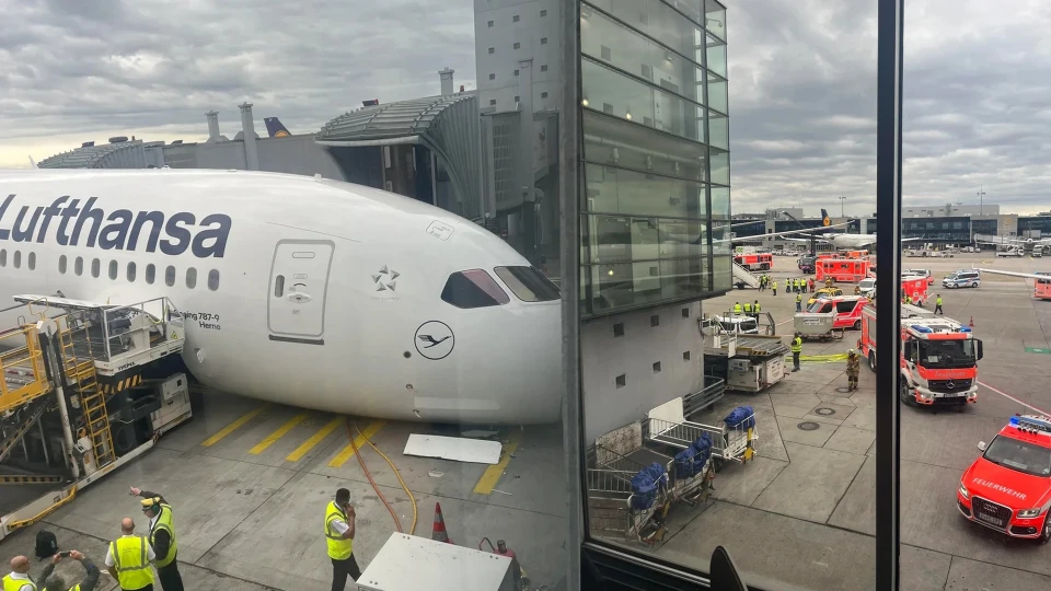 Frankfurt Havalimanı'nda Lufthansa'ya ait Boeing 787-9 uçağının ön dikmesi çöktü | EKONOMİ HABERLERİ