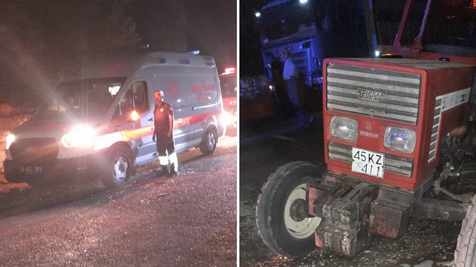 İtfaiye ekipleri zamanla yarıştı: Karayolu uzun süre trafiğe kapatıldı! Manisa'da otomobil ile traktör çarpıştı