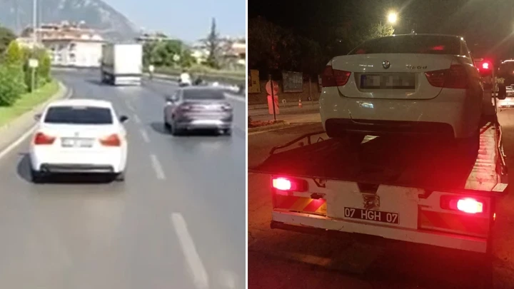 Antalya'da itfaiyeye yol vermeyen sürücünün ehliyetine el konuldu! Aracı 30 gün trafikten menedildi