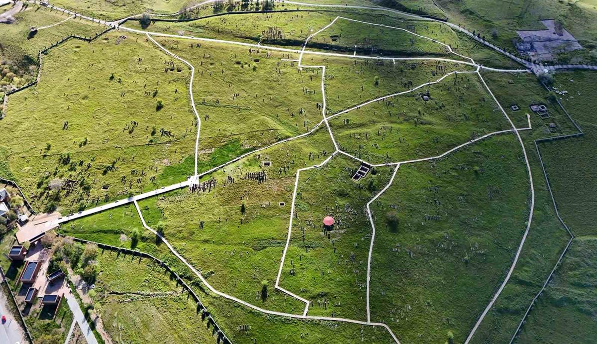 Ahlat'taki tarihi mezarlık havadan görüntülendi