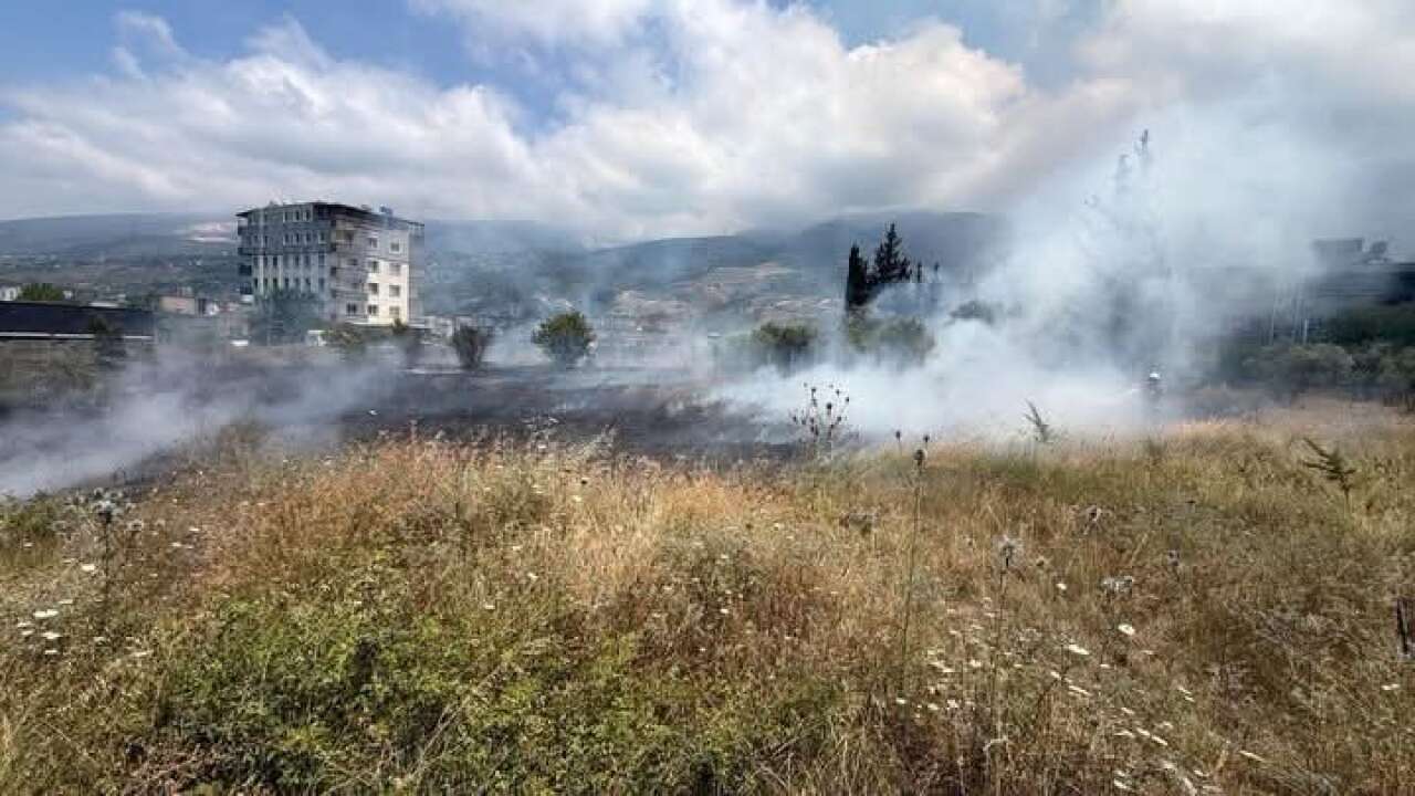 İskenderun'da çıkan otluk alan yangını kontrol altına alındı