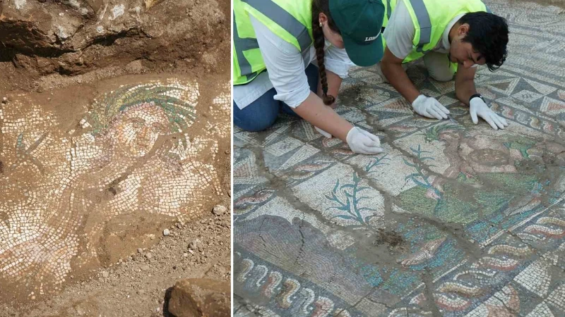 Bakan Ersoy müjdeyi verdi: Aspendos'ta önemli keşif, nadir mozaik ortaya çıkarıldı