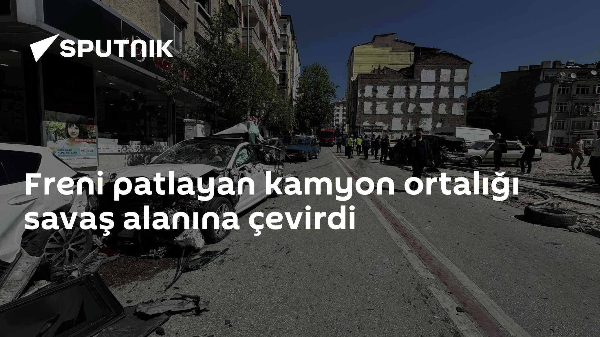 Freni patlayan kamyon ortalığı savaş alanına çevirdi