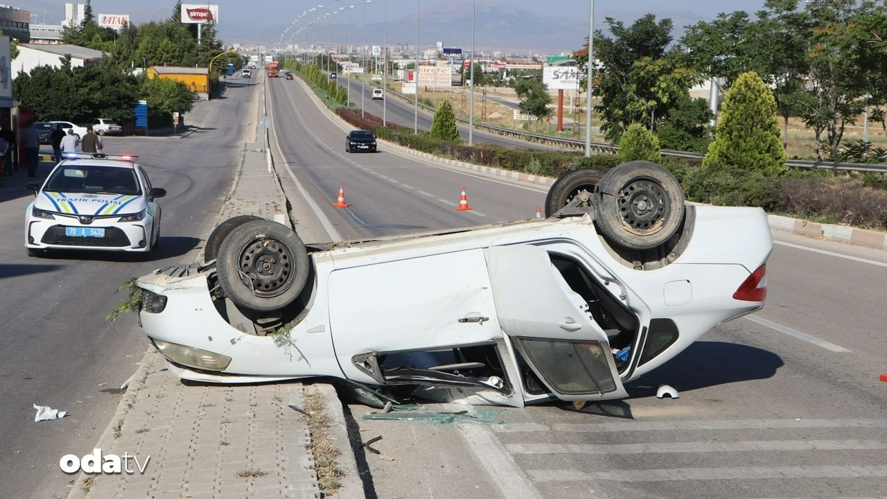 Karaman'da otomobil takla attı: 5 yaralı