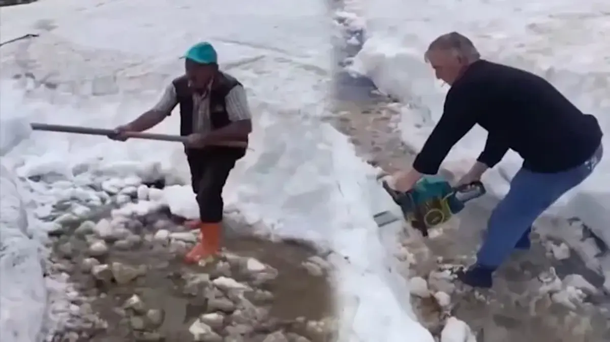 Avrupa sıcaktan kavruluyor, Giresun'da kar kütleleri parçalanıp yayla yolları açılıyor