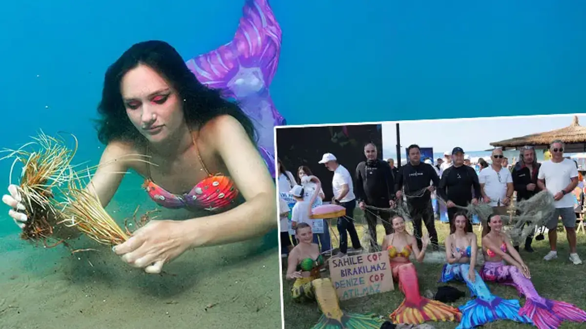 Antalya'da Dünya Çevre Günü’nde 'denizkızları' eşliğinde deniz dibi temizliği