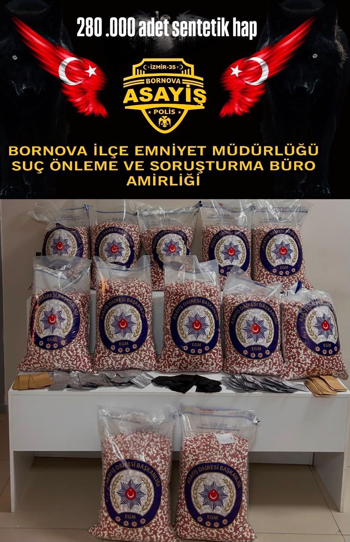 İzmir'de 280 bin sentetik ecza ele geçirildi; 3 gözaltı
