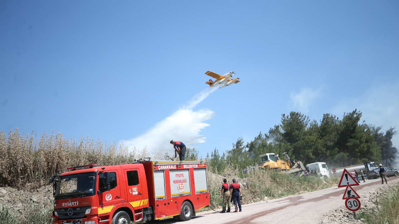 Çanakkale'de orman dışı alanda çıkan yangın kontrol altına alındı