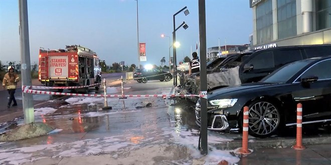 50 milyon liralık 4 otomobil kül oldu