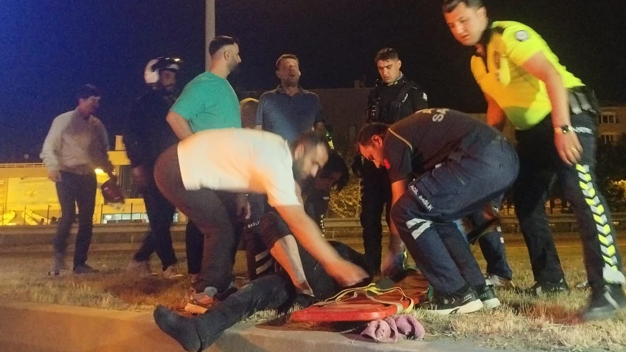 Bursa’da motosiklet devrildi: Sürücü ağır yaralı olarak kurtuldu