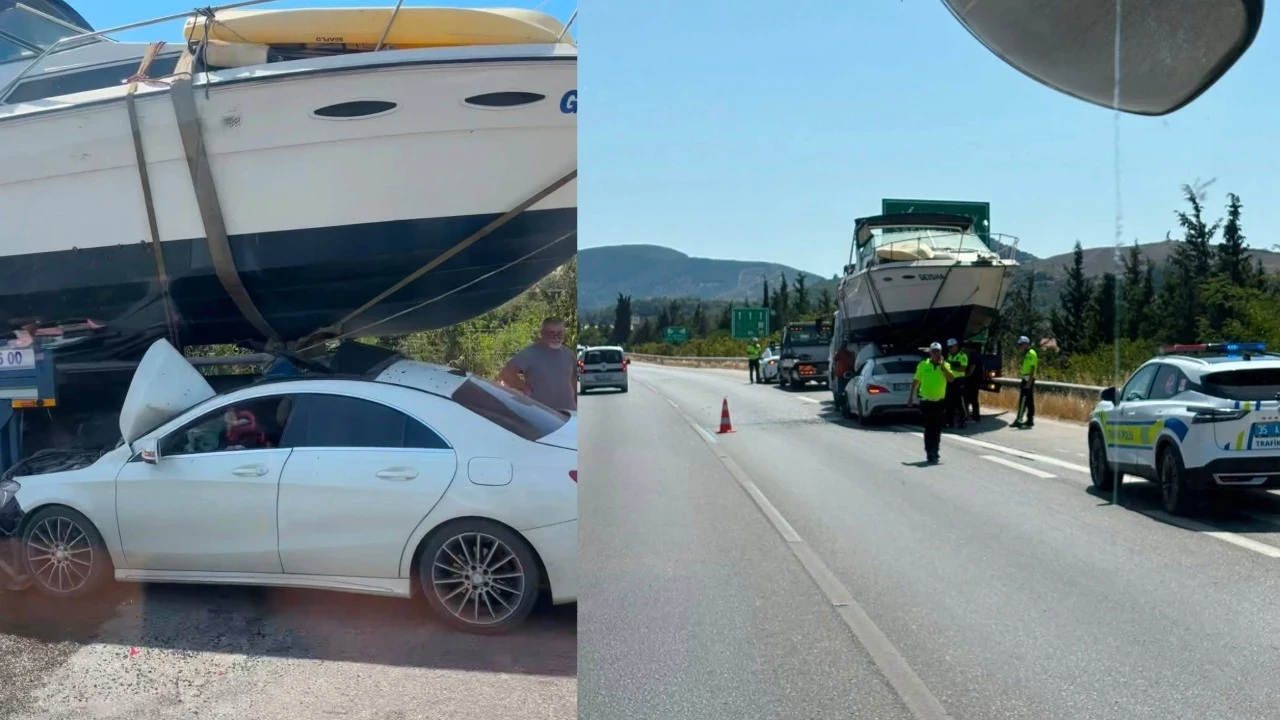Otomobil tekneyle çarpıştı