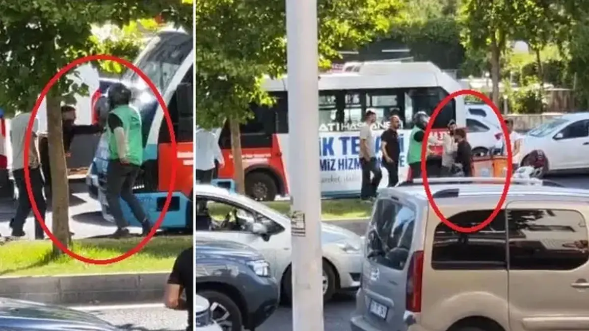 Trafikte dehşet! Yol verme kavgasında minibüse ‘kasklı’ saldırı