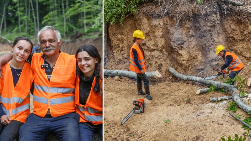 Baba ve iki kızın ilham veren hikayesi: Babalarıyla şafak vakti ormana koşuyorlar