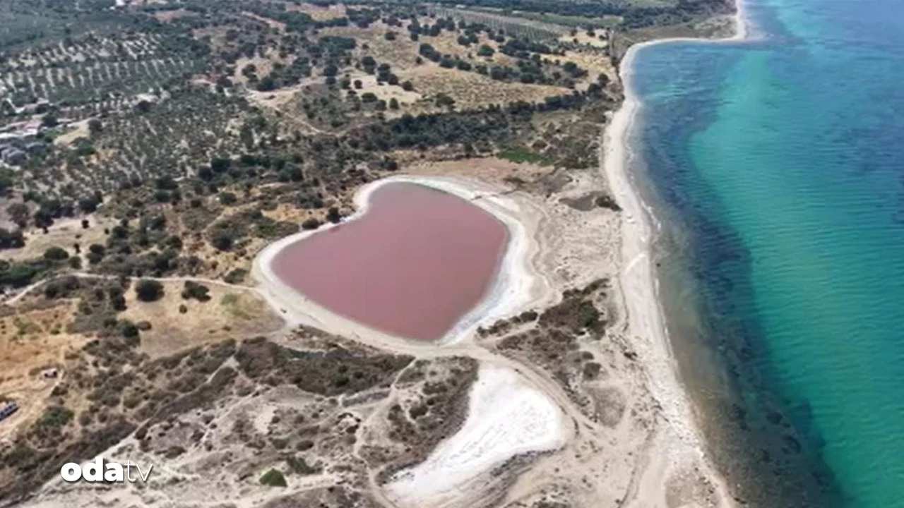 Doğanın mucizesi geri döndü: Kalpli pembe göl büyüledi