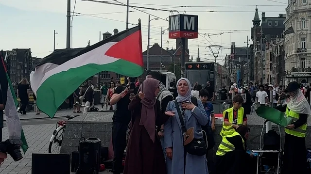 Amsterdam’da Filistin için 5 saatlik farkındalık eylemi