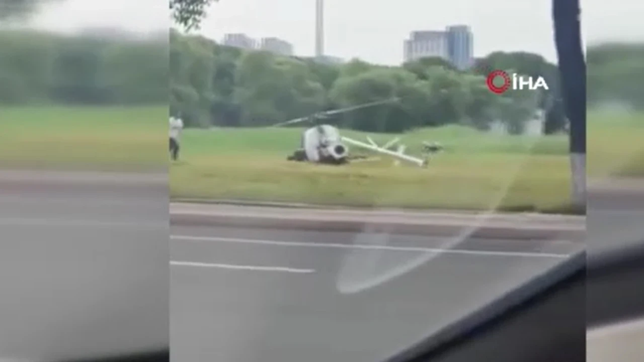 Çin'de test uçuşu kabusa döndü: Yere çakılan helikopterde kafasını defalarca yere çarptı