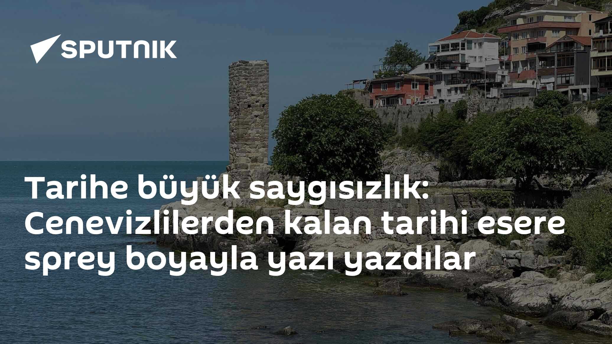 Tarihe büyük saygısızlık: Cenevizlilerden kalan tarihi esere sprey boyayla yazı yazdılar