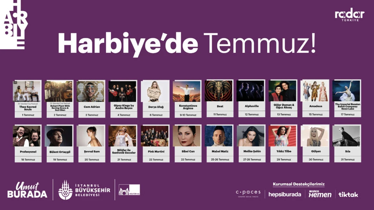 Harbiye Açık Hava’da temmuz programı