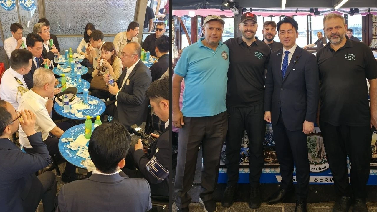 Japon bakan İstanbul'a geçti: Eminönü'nde balık ekmek keyfi