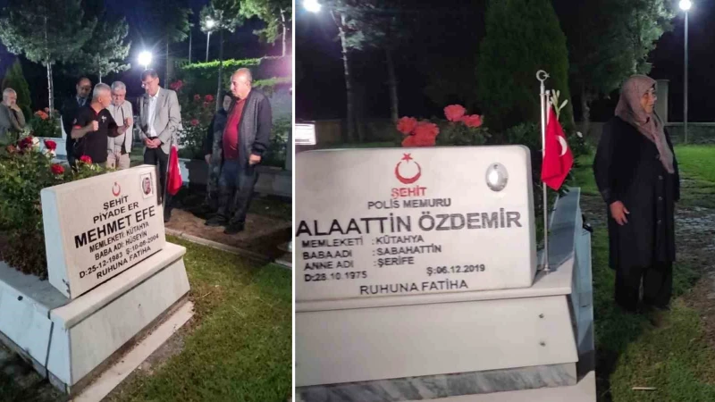 Kütahya'da anlamlı buluşma: Şehit ve gazi babaları Tayyare Şehitliği'nde bir araya geldi