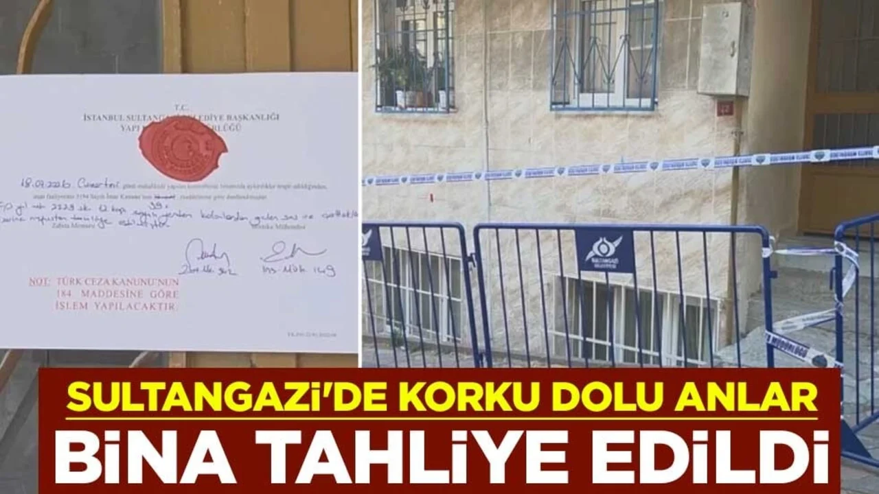 Sultangazi'de korku dolu anlar! 3 katlı bina tahliye edildi