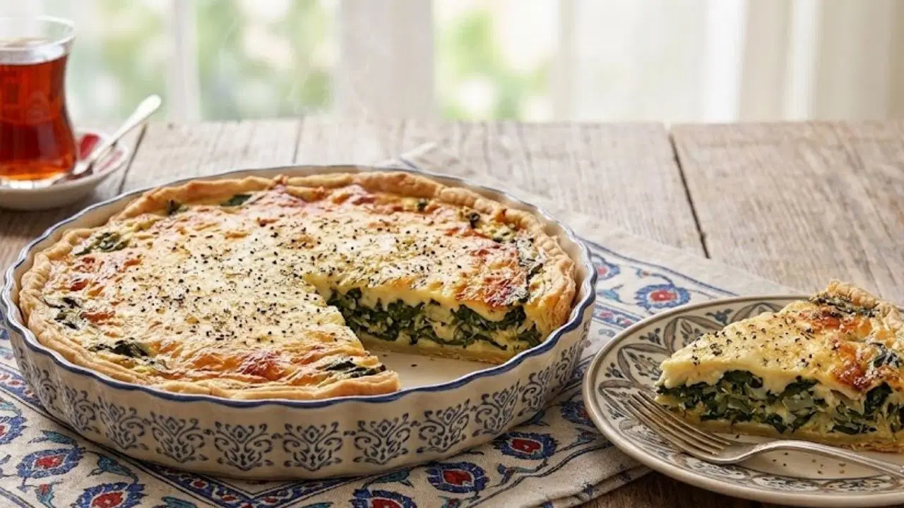 Çay saatlerinin yeni favorisi: Kaşar peynirli ıspanaklı kiş tarifi