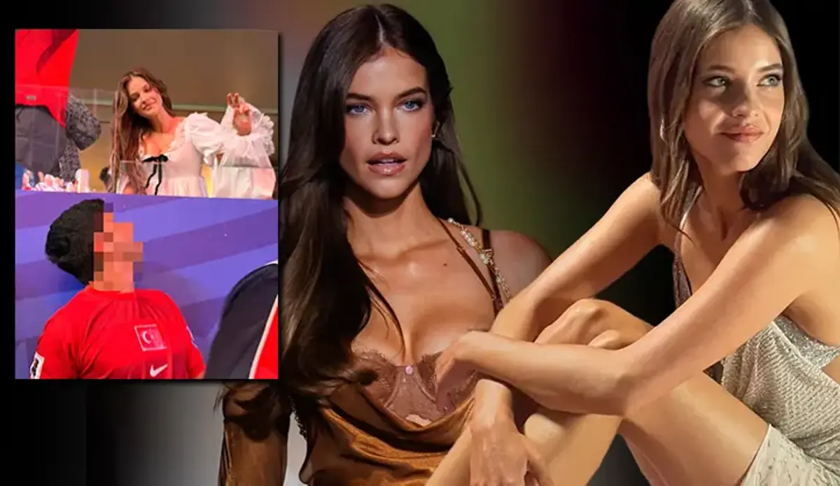 Türkiye - ABD maçına Barbara Palvin damgası! Türk taraftarla poz verdi...