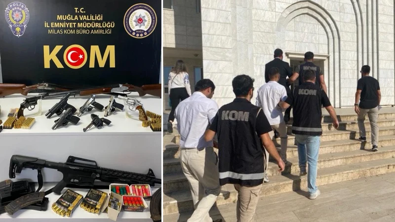 Milas'ta silah kaçakçılığı: 3 şüpheli tutuklandı
